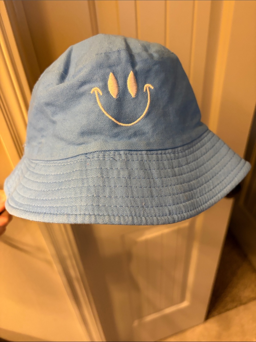 Kids Blue Smiley Bucket Hat - Unbranded